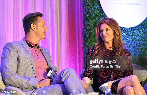 Director Mark Burnett and actress Roma Downey onstage at Variety Purpose Summit 2015 at Four Seasons Hotel Los Angeles at Beverly Hills on June 25,...