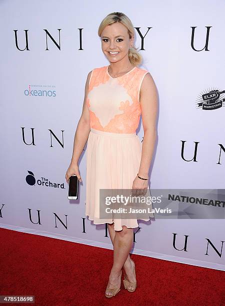 Actress Bree Olson attends the world premiere screening of "Unity" at DGA Theater on June 24, 2015 in Los Angeles, California.