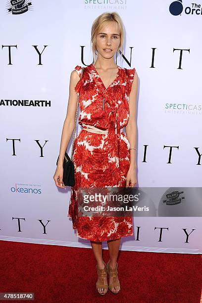 Actress Isabel Lucas attends the world premiere screening of "Unity" at DGA Theater on June 24, 2015 in Los Angeles, California.