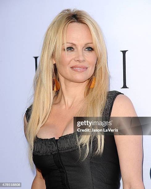 Pamela Anderson attends the world premiere screening of "Unity" at DGA Theater on June 24, 2015 in Los Angeles, California.