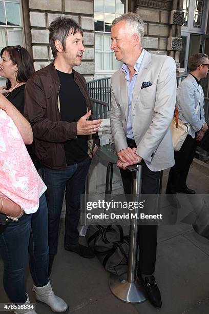 Musician Gem Archer and presenter John Wilson of Radio 4 attend 'The Jam: About The Young Idea' exhibition at Somerset House on June 25, 2015 in...