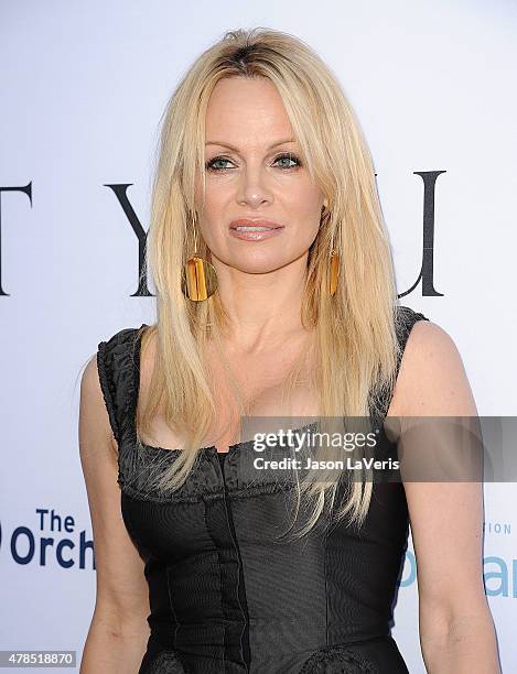 Pamela Anderson attends the world premiere screening of "Unity" at DGA Theater on June 24, 2015 in Los Angeles, California.