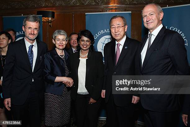Executive Director, UN Global Compact Georg Kell, Director-General of UNESCO, Irena Bokova, President of the Republic of Mauritius, Dr. Ameenah...