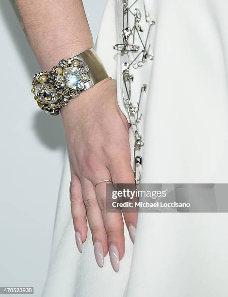 Kelly Osbourne, jewlry detail, attends Logo's "Trailblazer Honors" 2015 at the Cathedral of St. John the Divine on June 25, 2015 in New York City.