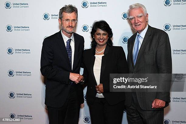 Executive Director, UN Global Compact Georg Kell, President of the Republic of Mauritius, Dr. Ameenah Gurib-Fakim and Sir Mark Moody-Stuart attend...