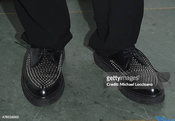 Adam Lambert, shoe detail, attends Logo's "Trailblazer Honors" 2015 at the Cathedral of St. John the Divine on June 25, 2015 in New York City.
