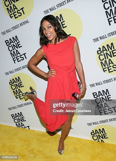 Actress Rosario Dawson attends the "Kids" 20th Anniversary Screening at BAMcinemaFest 2015 at BAM Peter Jay Sharp Building on June 25, 2015 in New...