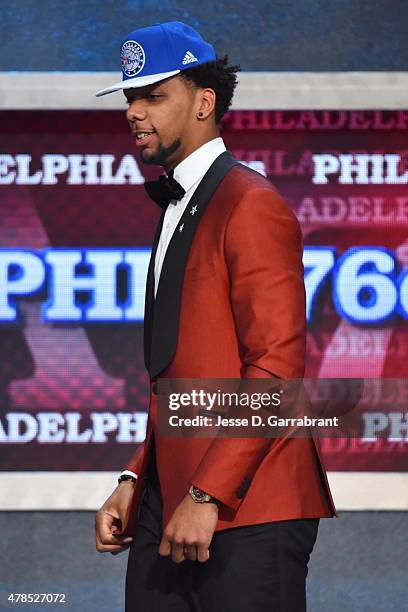 Jahil Okafor the 3rd pick overall in the 2015 NBA Draft by the Philadelphia 76ers during the 2015 NBA Draft at the Barclays Center on June 25, 2015...