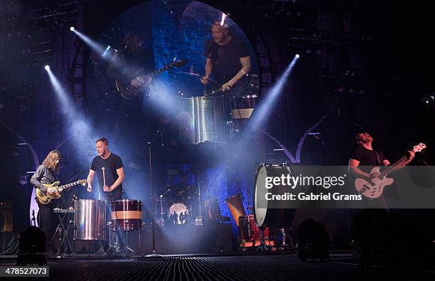 Imagine Dragons perform in concert at Allstate Arena on March 13, 2014 in Chicago, Illinois.