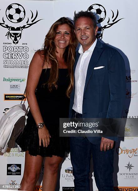 Sinisa Mihajlovic and Arianna Mihajlovic attend the Porto Cervo Summer 2015 Dinner - Five-a-side Football Tournament Day One on June 25, 2015 in...