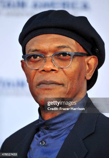 Actor Samuel L. Jackson, arrives at the premiere Of Marvel's "Captain America:The Winter Soldier at the El Capitan Theatre on March 13, 2014 in...