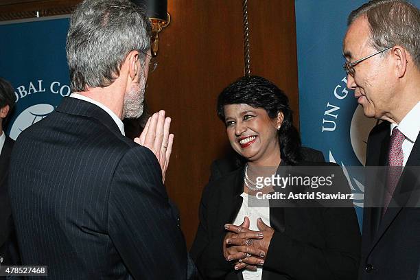 Executive Director, UN Global Compact Georg Kell, President of the Republic of Mauritius, Dr. Ameenah Gurib-Fakim and Secretary-General of the United...