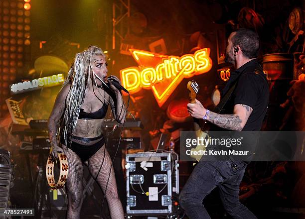 Lady Gaga performs on the Doritos #BoldStage at Stubbs Bar-B-Q in an exclusive performance celebrating her Born This Way Foundation on Thursday,...