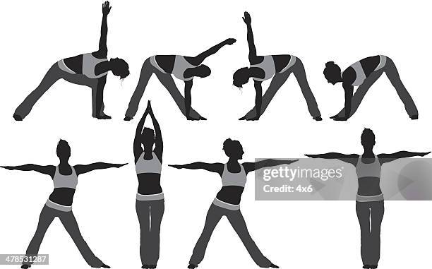 stockillustraties, clipart, cartoons en iconen met yoga - dynamic portrait