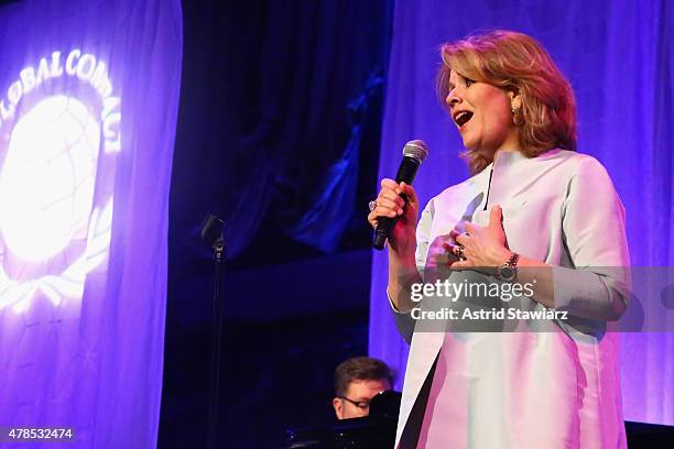 Opera Singer Renee Fleming performs onstage during the United Nations Global Compact 15TH Anniversary Celebration at Cipriani 42nd Street on June 25,...