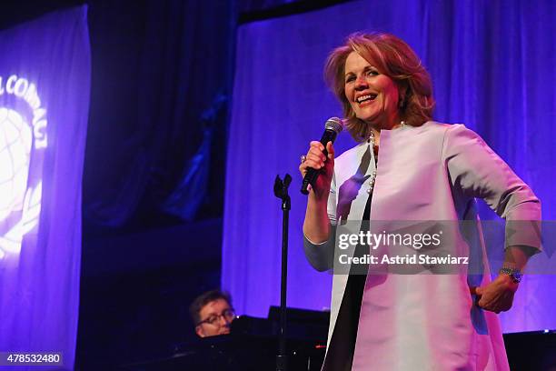 Opera Singer Renee Fleming performs onstage during the United Nations Global Compact 15TH Anniversary Celebration at Cipriani 42nd Street on June 25,...