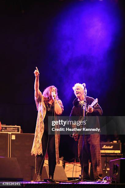 Singer Mary Bridget Davies and musician Robby Krieger perform onstage at the USPS Hendrix Stamp Event + Los Lonely Boys during the 2014 SXSW Music,...