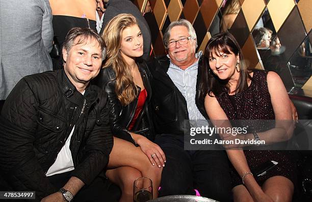 Jason Binn, Nina Agdal, Micky Arison and Madeleine Arison attend Spring Fling at Wall at W Hotel on March 13, 2014 in Miami Beach, Florida.