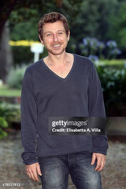 Claudio Gioe attends RAI Yearly TV Show Schedule at Villa Piccolomini on June 25, 2015 in Rome, Italy.