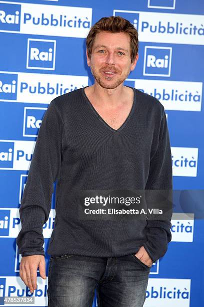 Claudio Gioe attends RAI Yearly TV Show Schedule at Villa Piccolomini on June 25, 2015 in Rome, Italy.