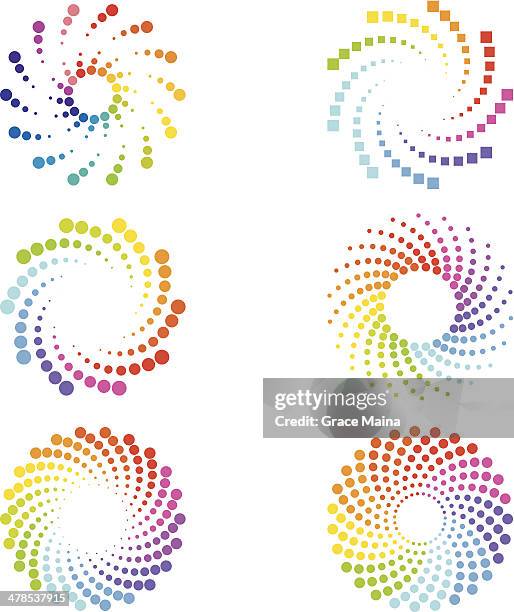 abstrakte spiralen design-elemente - saturated colour stock-grafiken, -clipart, -cartoons und -symbole