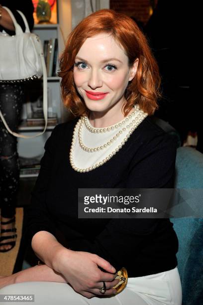 Actress Christina Hendricks celebrates the launch of Hunters Alley at The Unique Space on March 13, 2014 in Los Angeles, California.