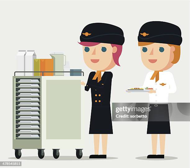 airline mahlzeit-service-illustration - airline food stock-grafiken, -clipart, -cartoons und -symbole