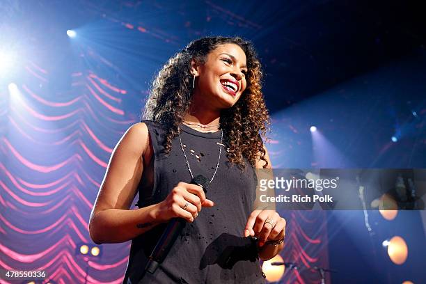 Singer Jordin Sparks performs on the Honda Stage at the iHeartRadio Theater Los Angeles on June 25, 2015 in Burbank, California.