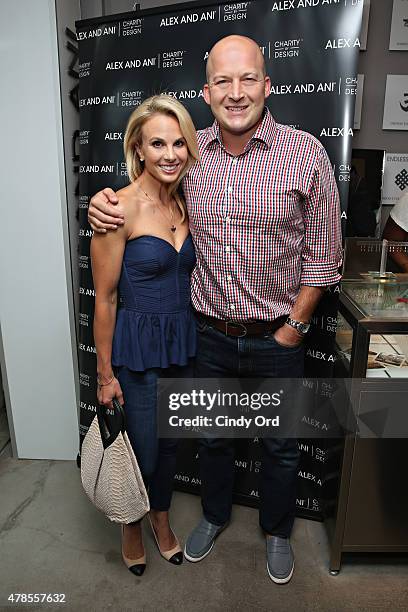 Elisabeth Hasselbeck and Tim Hasselbeck attend the Alex and Ani CHARMED BY CHARITY event and bangle launch party to celebrate the partnership with...