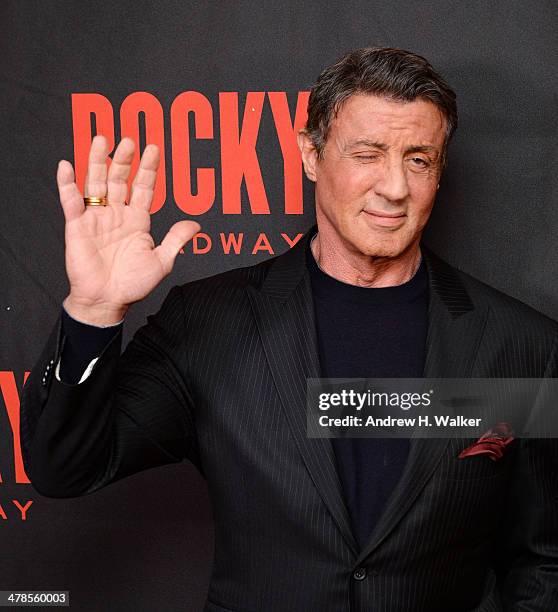 Actor Sylvester Stallone attends the "Rocky" Broadway opening night after party at Roseland Ballroom on March 13, 2014 in New York City.