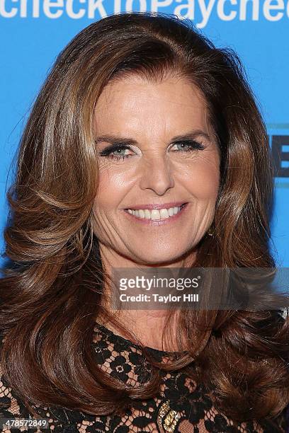 Maria Shriver attends the "Paycheck To Paycheck: The Life And Times Of Katrina Gilbert" premiere at HBO Theater on March 13, 2014 in New York City.