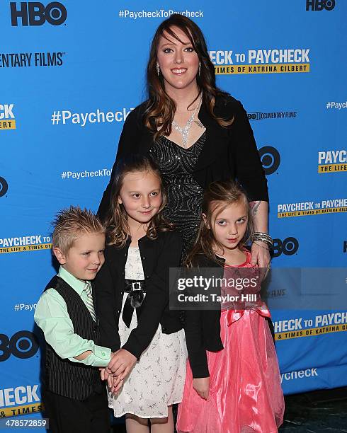 Katrina Gilbert attends the "Paycheck To Paycheck: The Life And Times Of Katrina Gilbert" premiere at HBO Theater on March 13, 2014 in New York City.