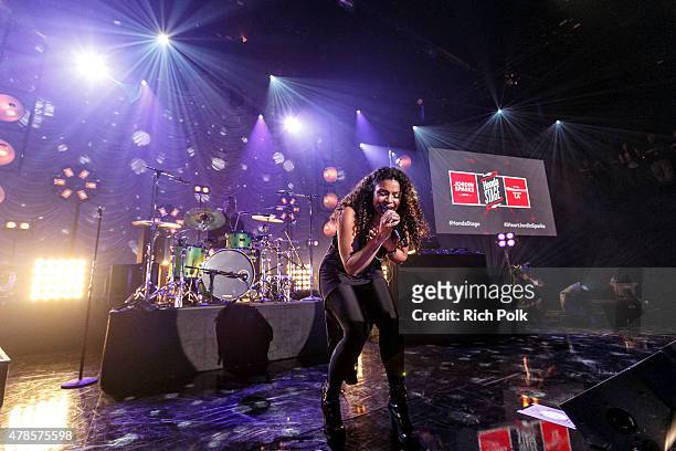 Singer Jordin Sparks performs on the Honda Stage at the iHeartRadio Theater Los Angeles on June 25, 2015 in Burbank, California.