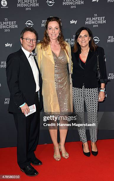Klaus Schaefer, Diana Iljine and Gabi Schaefer attend the Opening Night of the Munich Film Festival 2015 at Mathaeser Filmpalast on June 25, 2015 in...