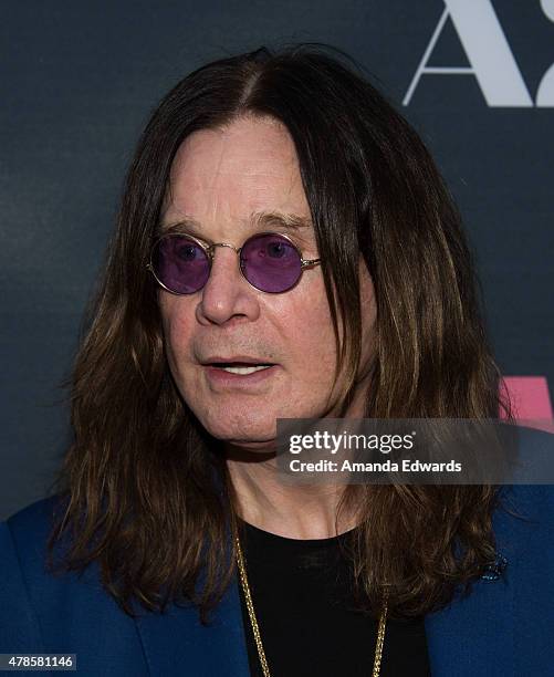 Musician Ozzy Osbourne arrives at the premiere of A24 Films "Amy" at the ArcLight Cinemas on June 25, 2015 in Hollywood, California.