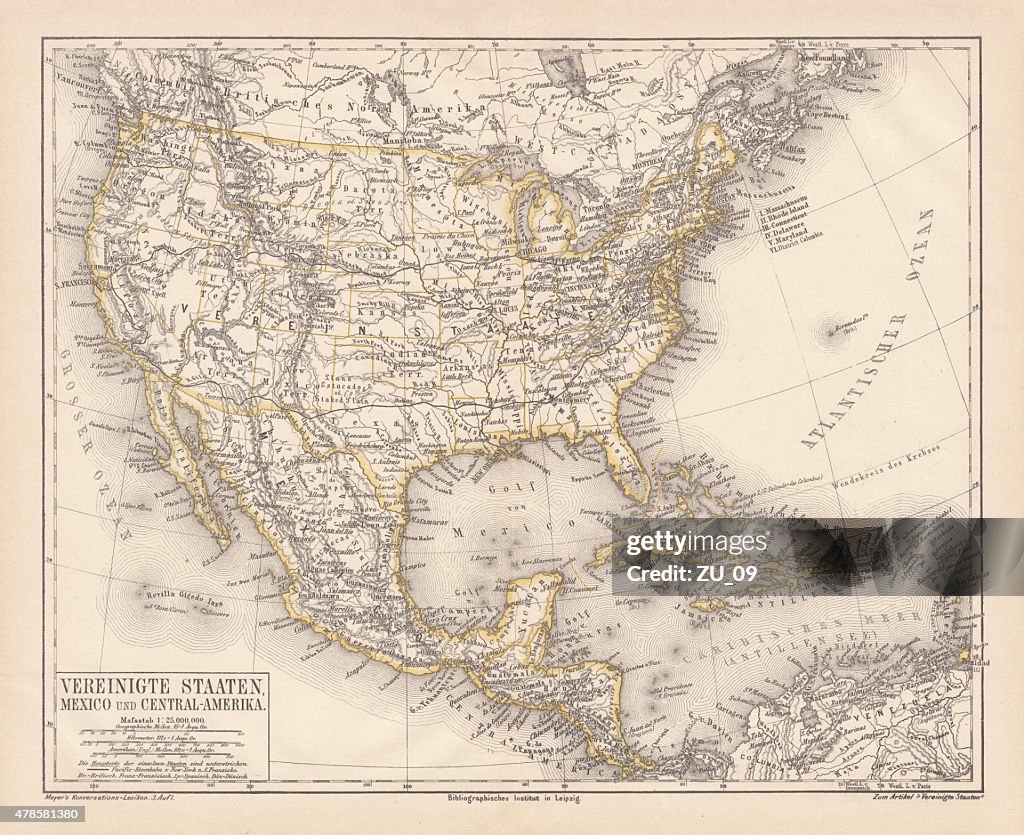 Vereinigte Staaten von Amerika, Kanada, Mexiko und Lateinamerika, veröffentlichte 1878 zogen