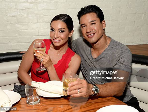 Mario Lopez and his wife Courtney Mazza attend the W Los Angeles - West Beverly Hills and STK Los Angeles Reveal Event at W Los Angeles - Westwood on...