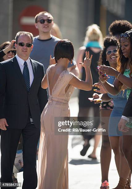 Jada Pinkett Smith is seen at the 'Jimmy Kimmel Live!' show on June 25, 2015 in Los Angeles, California.