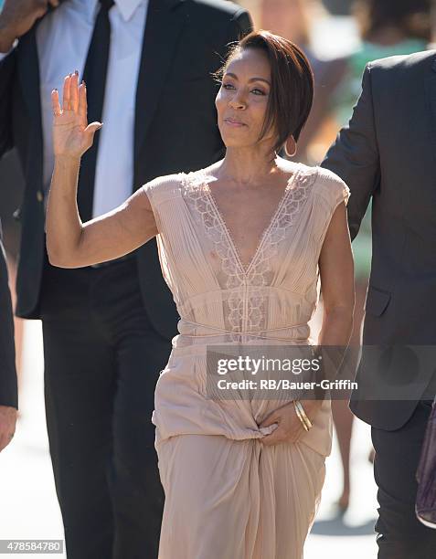 Jada Pinkett Smith is seen at the 'Jimmy Kimmel Live!' show on June 25, 2015 in Los Angeles, California.