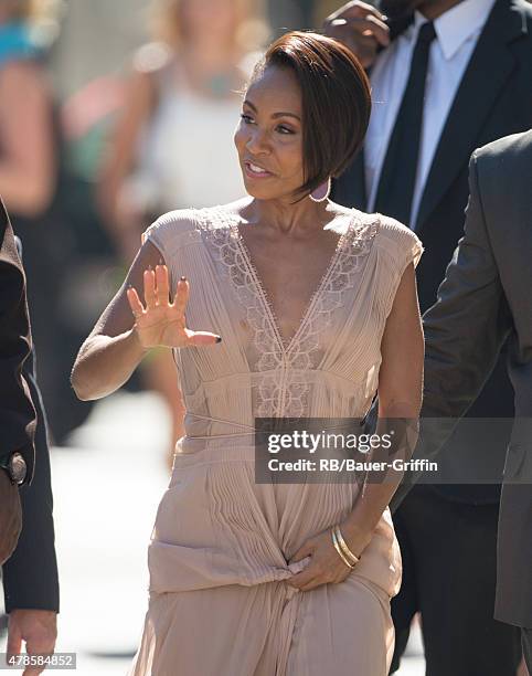 Jada Pinkett Smith is seen at the 'Jimmy Kimmel Live!' show on June 25, 2015 in Los Angeles, California.