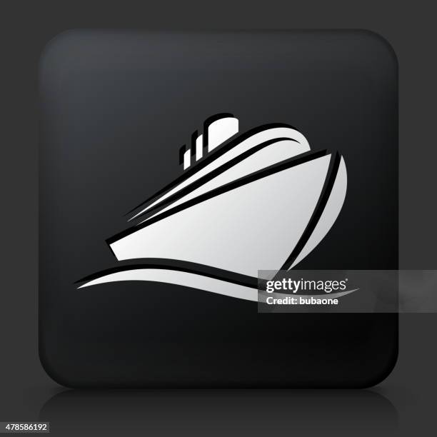 black square button with cruiseliner - spartan cruiser stock illustrations