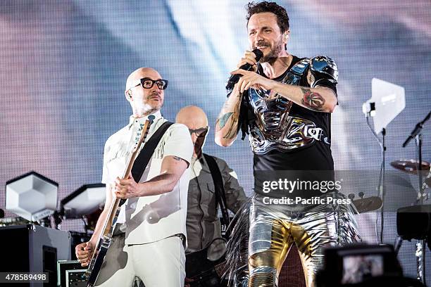 Saturnino Celani and Jovanotti perform live at San Siro Stadium. Jovanotti is the stage name of Italian singer-songwriter Lorenzo Cherubini. The name...