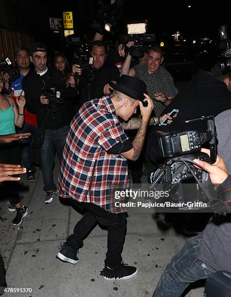 Justin Bieber is seen at The Nice Guy lounge on June 25, 2015 in Los Angeles, California.