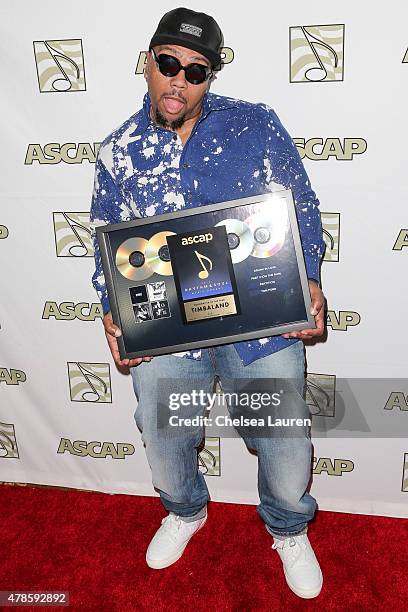 Rapper Timbaland arrives at the 28th annual ASCAP rhythm and sould music awards at The Beverly Hilton hotel on June 25, 2015 in Beverly Hills,...