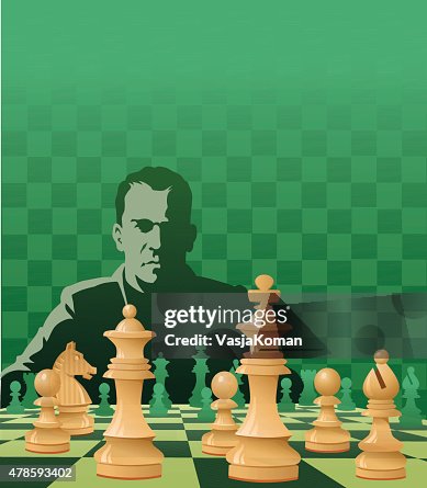 Chess Player With Chessboard Chess Player With Chessboard