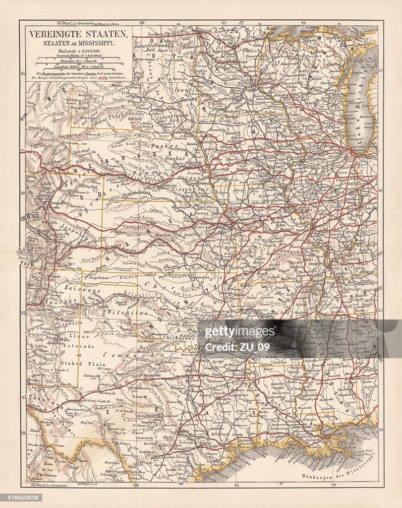 Stati Uniti d'America, membri del fiume Mississippi, pubblicata 1878