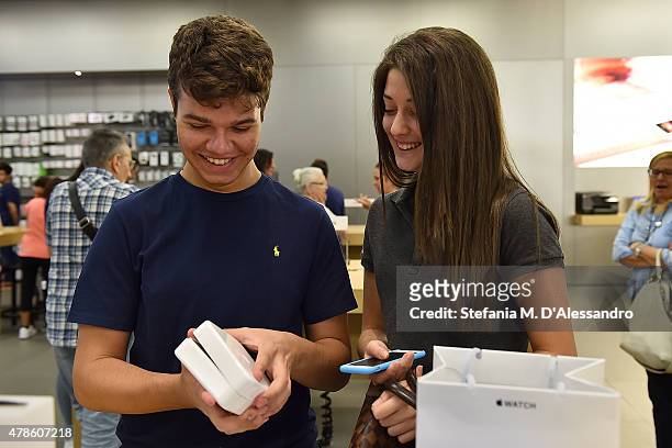 Apple Watch is now available in seven more countries at Apple Store Fiordaliso on June 26, 2015 in Milan, Italy.