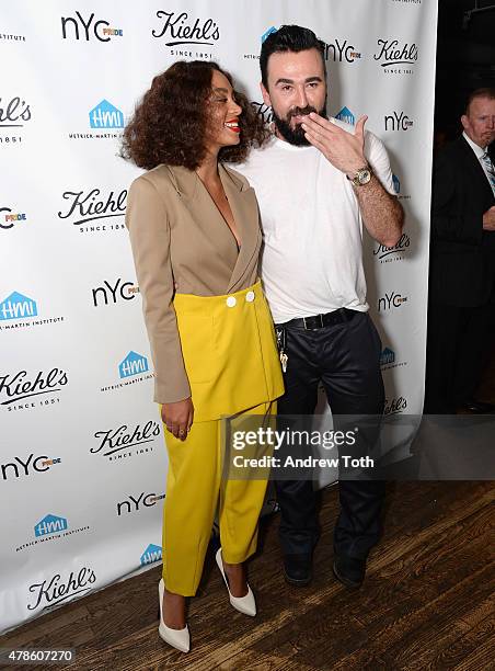 Solange Knowles and Chris Salgardo attend NYC Pride and Kiehl's Since 1851's celebration of Pride Week 2015 at Kiehl's Since 1851 Flagship Store on...