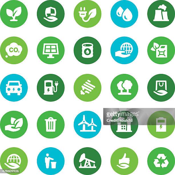ecology icons - carbon dioxide stock illustrations