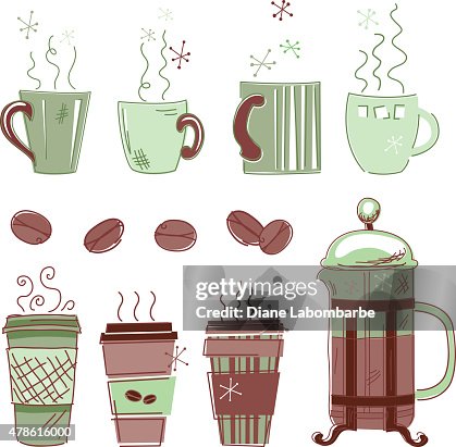 Hand Drawn Sketchy Coffee Elements Hand Drawn Sketchy Coffee Elements